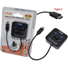 LETTORE DI SCHEDE-COMBO USB3.1 TYPE-C