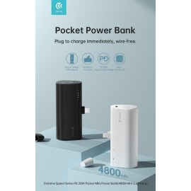 Mini Power Bank 20W 5000mah attacco diretto Lightning Apple