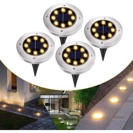 4 LAMPADE DA GIARDINO 8 LED